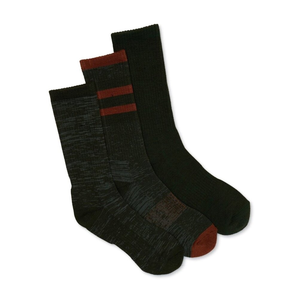 Ozark Trail mens Merino Wool Blend Crew Socks 3 Pairs Shoes size 6-12 NWT Green
